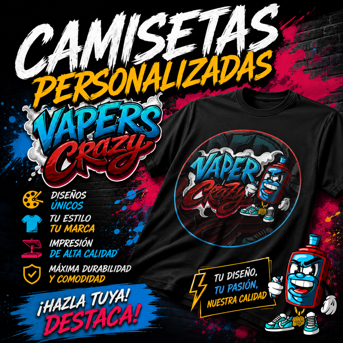 Camiseta personalizada Vapers Crazy